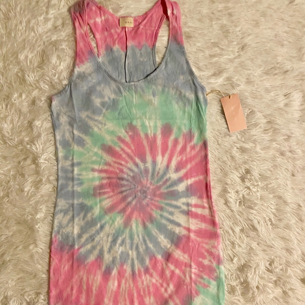 GVO Tie Dye Racerback Mini Tank Dress - Picture 6 of 8